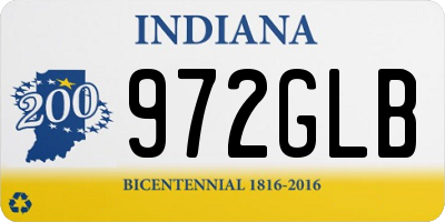 IN license plate 972GLB