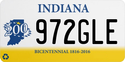 IN license plate 972GLE