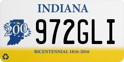 IN license plate 972GLI