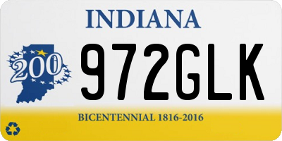 IN license plate 972GLK