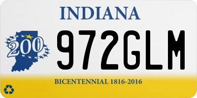 IN license plate 972GLM