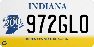 IN license plate 972GLO