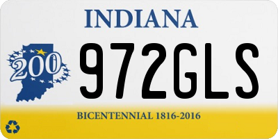 IN license plate 972GLS
