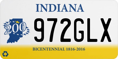 IN license plate 972GLX
