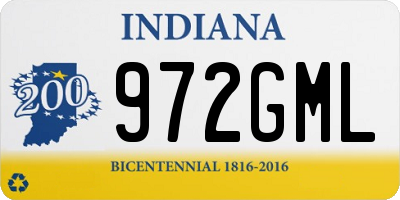 IN license plate 972GML