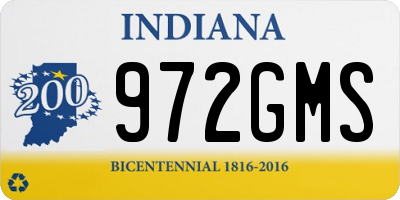 IN license plate 972GMS