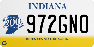 IN license plate 972GNO