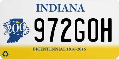IN license plate 972GOH
