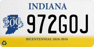 IN license plate 972GOJ