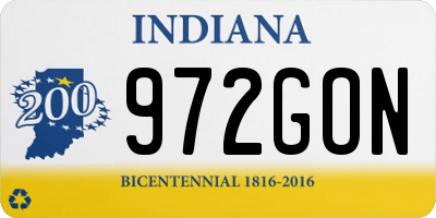IN license plate 972GON