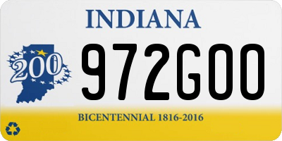 IN license plate 972GOO