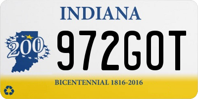 IN license plate 972GOT
