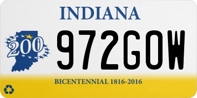 IN license plate 972GOW