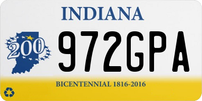 IN license plate 972GPA