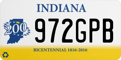 IN license plate 972GPB