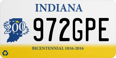 IN license plate 972GPE