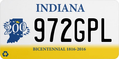 IN license plate 972GPL