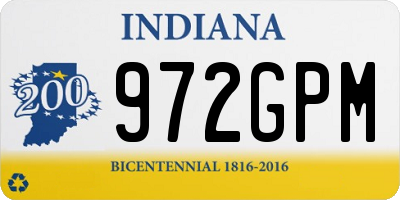 IN license plate 972GPM