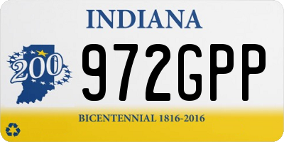 IN license plate 972GPP