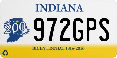 IN license plate 972GPS