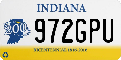 IN license plate 972GPU