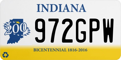 IN license plate 972GPW