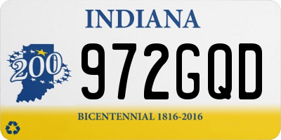IN license plate 972GQD