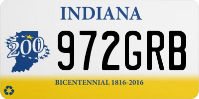 IN license plate 972GRB