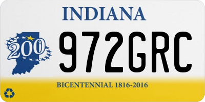IN license plate 972GRC