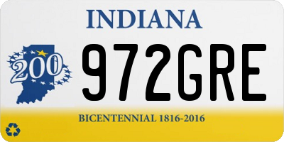 IN license plate 972GRE