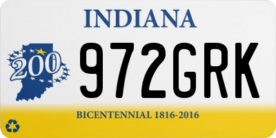 IN license plate 972GRK