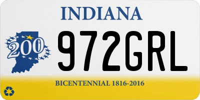 IN license plate 972GRL