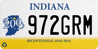 IN license plate 972GRM