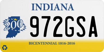IN license plate 972GSA