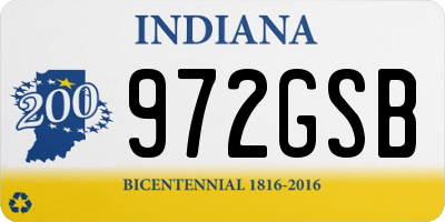 IN license plate 972GSB