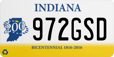 IN license plate 972GSD