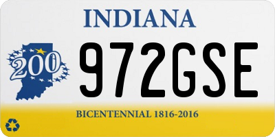 IN license plate 972GSE