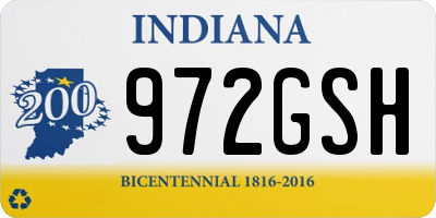 IN license plate 972GSH