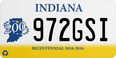 IN license plate 972GSI