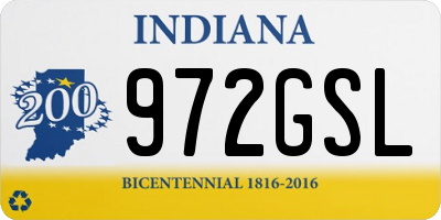 IN license plate 972GSL