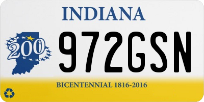 IN license plate 972GSN