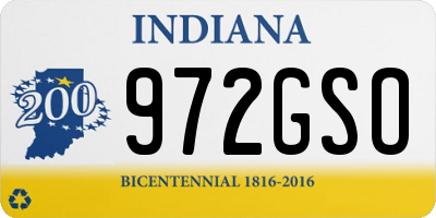 IN license plate 972GSO