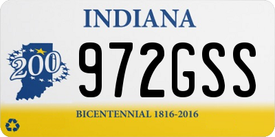 IN license plate 972GSS