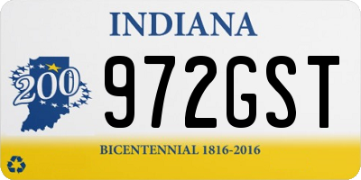IN license plate 972GST