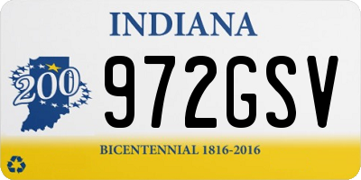 IN license plate 972GSV