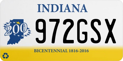 IN license plate 972GSX