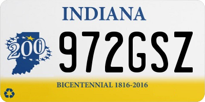 IN license plate 972GSZ