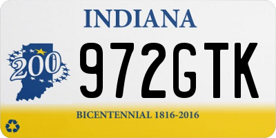 IN license plate 972GTK