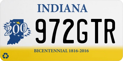 IN license plate 972GTR
