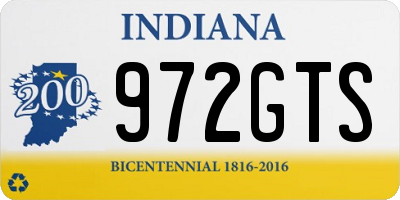 IN license plate 972GTS